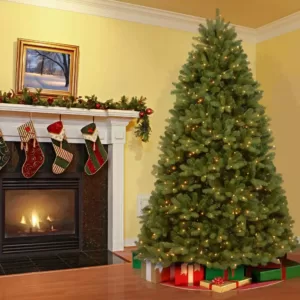 National Tree Company 6 ft. Feel Real Newberry Spruce Hinged Tree with 600 Clear Lights