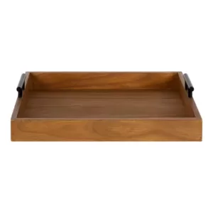 Kate and Laurel Lipton 16 in. x 16 in. x 3 in. Natural/Black Decorative Wall Shelf