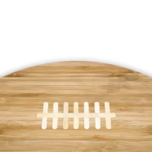 Picnic Time 16 in. x 8.8 in. Oval Bamboo Wood Football Cutting Board and Serving Tray