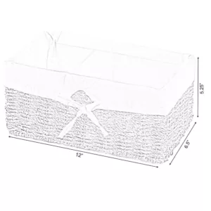 Vintiquewise 12 in. W x 6.5 in. D x 5.3 in. H Seagrass Shelf Basket Lined with White Lining