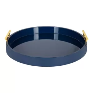 Kate and Laurel Lipton 16 in. x 3 in. x 16 in. Navy Blue Decorative Wall Shelf