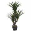 Nearly Natural Indoor 6 ft. Dracaena Artificial Plant with Black Planter
