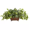 Nearly Natural Indoor Pothos Artificial Plant in Metal Planter