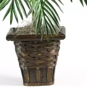 Nearly Natural 38 in. Faux Areca Palm Silk Plant with Wicker Basket