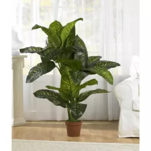 Nearly Natural Real Touch 5 ft. Green Dieffenbachia Silk Potted Plant