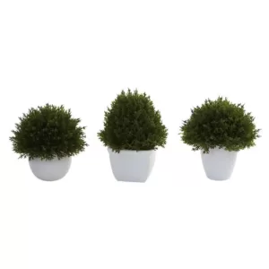 Nearly Natural Mixed Cedar Topiary Collection (Set of 3)