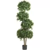 Nearly Natural 69 in. H Green Sweet Bay Topiary with 4 Balls Silk Tree