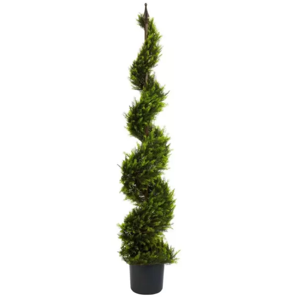 Nearly Natural 5 ft. Green Cypress Spiral Tree