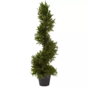 Nearly Natural 30 in. Indoor/Outdoor Rosemary Spiral Tree