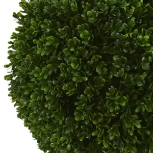 Nearly Natural 3.5 in. UV Resistant Indoor/Outdoor Boxwood Double Ball Artificial Topiary Tree