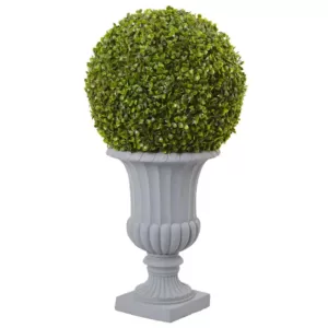 Nearly Natural 2.5 ft. Boxwood Topiary with Urn (Indoor/Outdoor)