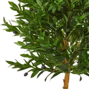 Nearly Natural 4.5 ft. Indoor/Outdoor Olive Cone Topiary Artificial Tree
