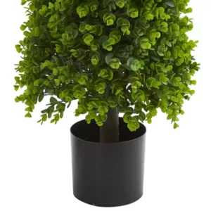 Nearly Natural 3 ft. Indoor/Outdoor Eucalyptus Topiary Artificial Tree