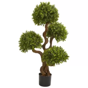Nearly Natural 3.5 Ft. Four Ball Boxwood Artificial Topiary Tree