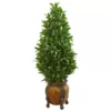 Nearly Natural Indoor 56-In. Bay Leaf Cone Topiary Artificial Tree in Decorative Planter