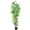 Nearly Natural 7 ft. Curved-Trunk Bamboo Silk Tree