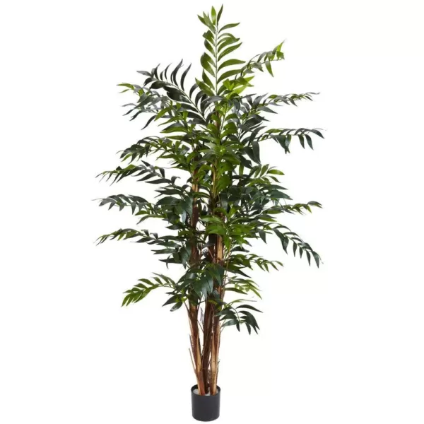 Nearly Natural 5 ft. Green Bamboo Palm Silk Tree