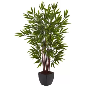 Nearly Natural 4 ft. Bamboo Silk Tree with Planter