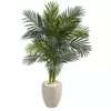 Nearly Natural 4.5 ft. High Indoor Golden Cane Palm Artificial Tree in Oval Planter