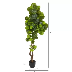 Nearly Natural 78 in. Fiddle Leaf Artificial Tree (Real Touch)