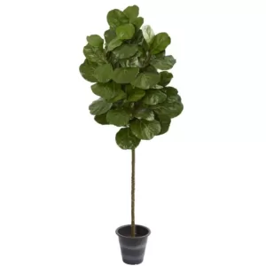 Nearly Natural Indoor 6.5-Ft. Fiddle Leaf Artificial Tree With Decorative Planter