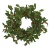 Nearly Natural 24 in. Holly Berry Artificial Wreath