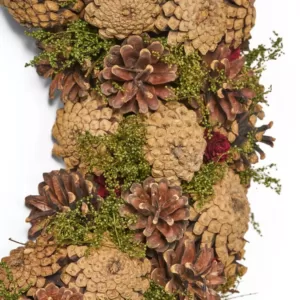 Noble House 18.5 in. Natural Brown Unlit Artificial Christmas Wreath with Pine Cones