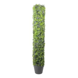 Northlight 37.5 in. Potted Artificial 2-Tone Boxwood Column Topiary Tree
