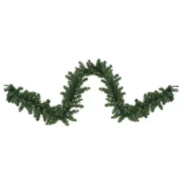 Northlight 9 ft. x 10 in. B/O Pre-Lit LED Canadian Pine Artificial Christmas Garland with Multi-Lights
