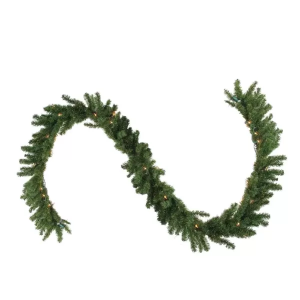 Northlight 9 ft. x 14 in. Pre-Lit Canadian Pine Artificial Christmas Garland with Clear Lights