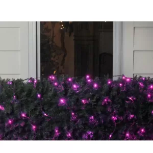 Northlight 4 ft. x 6 ft. Pink LED Net Style Christmas Lights with Green Wire