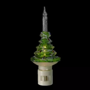 Northlight 6.5 in. Green Decorated Christmas Tree Bubble Night Light