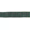 Northlight 2.5 in. x 16 yds. Green and Gold Plaid Wired Craft Ribbon