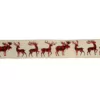 Northlight 2.5 in. x 16 yds. Buffalo Plaid Deer and Sparkle Burlap Style Wired Craft Ribbon