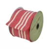 Northlight 4 in. x 10 yds. Red and White Striped Linen Christmas Ribbon
