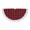 Northlight 56 in. Black and Red Buffalo Plaid with White Sherpa Christmas Tree Skirt