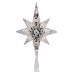 Northlight 10.75 in. Faceted Star of Bethlehem Christmas Tree Topper - Clear Lights