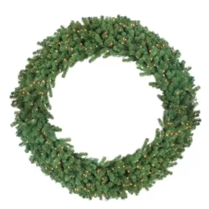 Northlight 60 in. Pre-Lit Deluxe Windsor Pine Artificial Christmas Wreath with Clear Lights