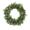Northlight 30 in. Pre-Lit Mixed Winter Pine Artificial Christmas Wreath with Clear Lights