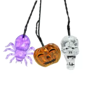 Northlight LED Battery Operated Skull, Spider and Jack-o-Lantern Halloween Lights (Set of 90)