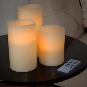 Lavish Home 3-Piece LED Flameless Votive Candle Set with Remote