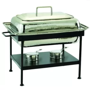 Old Dutch 23 in. x 13 in. x 19 in. Rectangular Polished Nickel over Stainless Steel Chafing Dish