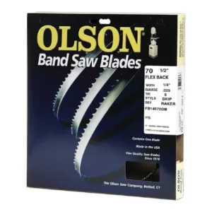 Olson Saw 70-1/2 in. L x 1/4 in. W 6 TPI High Carbon Steel with Hardened Edges Band Saw Blade