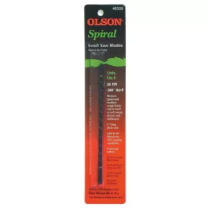 Olson Saw 5 in. long Plain End Steel Scroll Saw Blade. Universal Number 4 with 36 Teeth per Inch (12-pack)
