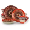 Elama Zen 16-Piece Casual Orange Stoneware Dinnerware Set (Service for 4)
