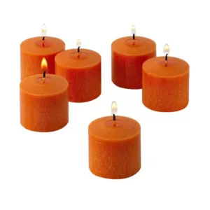 Light In The Dark 10 Hour Orange Unscented Votive Candle (Set of 72)