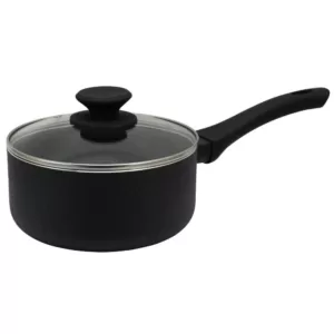 Oster Ashford 2 qt. Aluminum Nonstick Sauce Pan in Black with Glass Lid