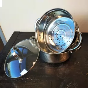 Oster Hali 3 qt. Stainless Steel Stovetop Steamers with Glass Lid