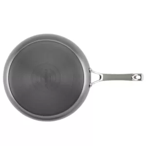 Circulon Elementum 12 in. Hard-Anodized Aluminum Nonstick Skillet in Oyster Gray with Glass Lid