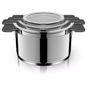 Ozeri 6-Piece Stainless Steel Inductive Pot Set with Straining and Hands-Free Glass Lids